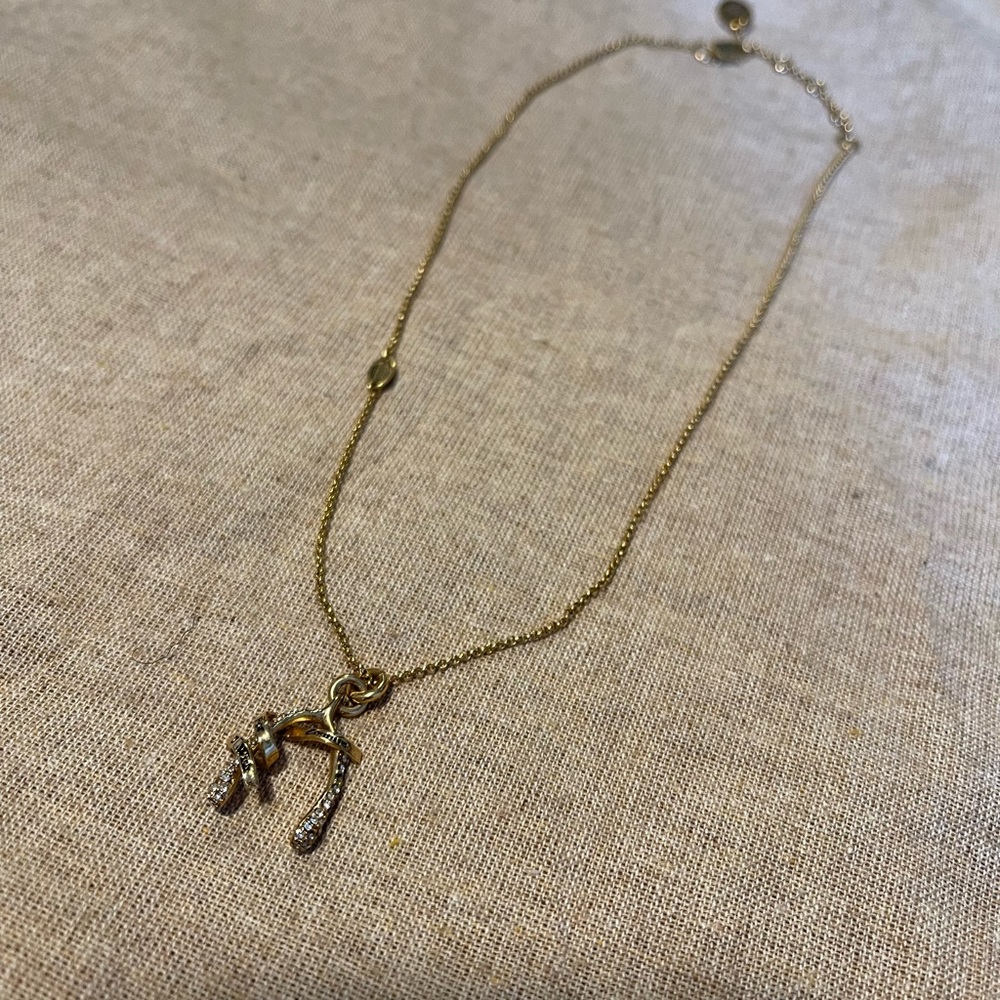Juicy Couture Wishbone Gold Necklace c.2008